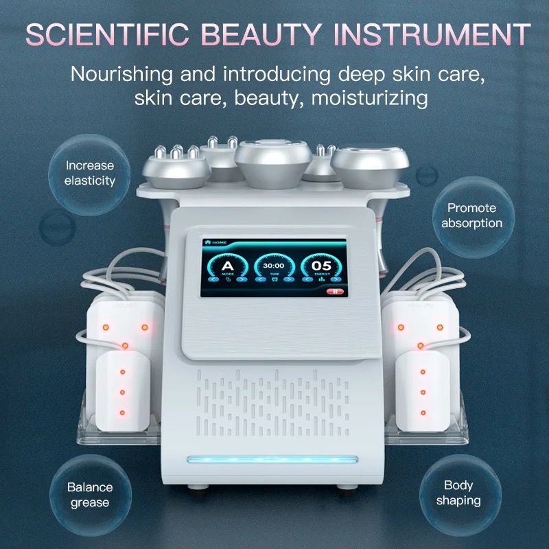 Ultrasonic 5D RF Cavitation Machine 80k Radiofrekvens Body Slimming Lipo Shaping Machine 6 I 1 Cavitation