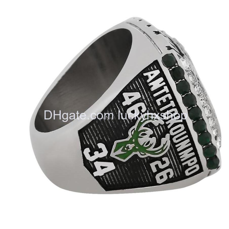 Cluster Rings The Bucks 2021 Wolrd Champions Team Basketball Championship Ring Sport Souvenir Fan Promotion Gift grossist Drop Delive DHWR2