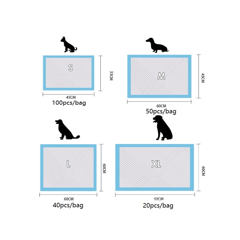 Trainingspads voor honden en puppy's Wegwerpbare hondenplassen Ultra-absorberende lekvrije onderleggers voor huisdieren Droog snel plaskussen voor honden, katten, konijnen of andere huistrainingsdieren