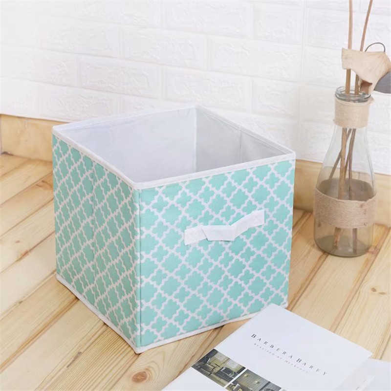 Storage Baskets Folding Fabric Storage Basket For Kids Toys Organizer Nursery Laundry Basket Home Closet Sundries Bag With Handle R230726