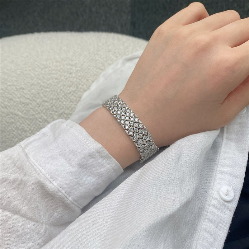 16-18cm Luxury s925 Sterling Silver Bracciale da tennis Catena di design le donne 5A Cubic Zirconia Donna Bracciali Catene con ciondoli di diamanti Braccialetti Gioielli di moda Confezione regalo