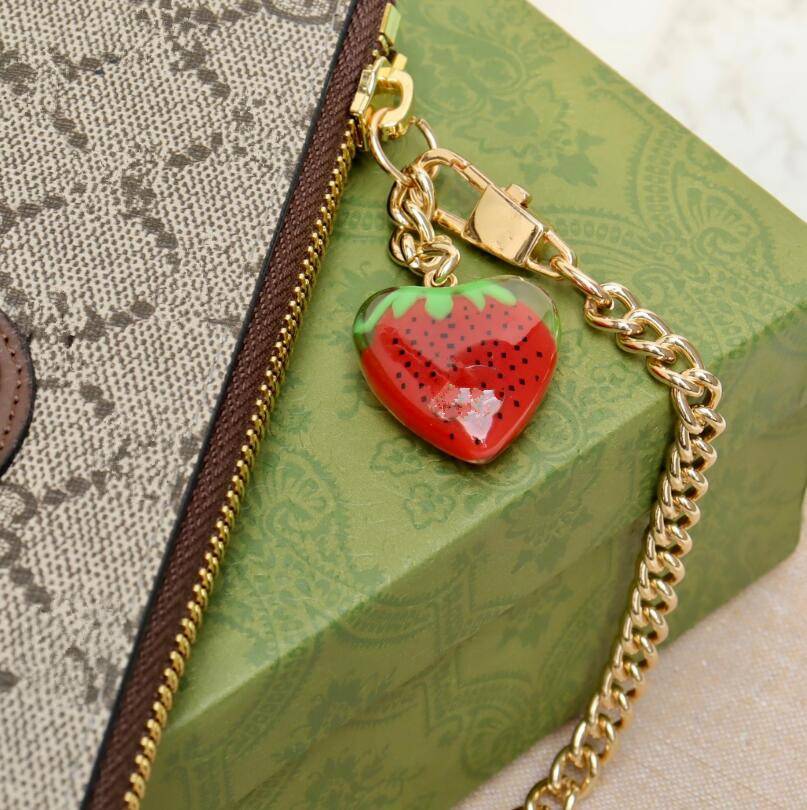 Designer Bags Strawberry Women Short Wallet Luxury Brand Letter Printing Buckle Flap Clutch Bags Zipper Pocket Multi Card Zero Wallet Coin Purses Shouder Bags Totes