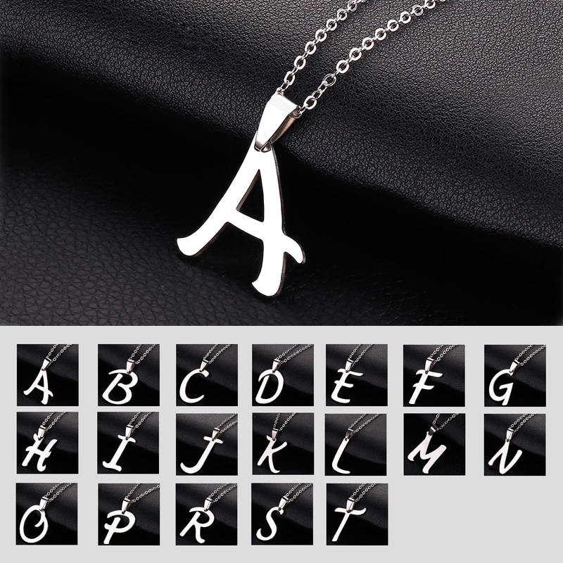 Minimalista iniziale A-Z lettera collana le donne alfabeto in acciaio inossidabile choker catene gioielli regalo di compleanno all'ingrosso