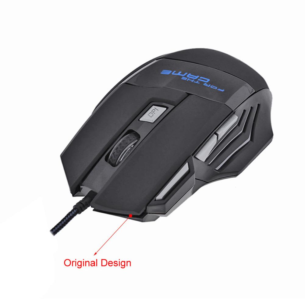 Souris de jeu filaire 7 boutons souris USB ergonomique rétro-éclairée 5500 DPI rétro-éclairage souris optique réglable pour PC Gamer ordinateur de bureau