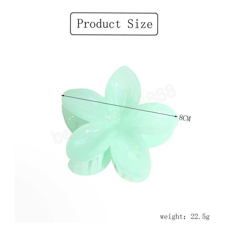 Korean Style Flower Hair Claws Sweet Jelly Color Plastic Ponytail Holder Hair Clips For Women Girls Makeup Bath Hair Accessories