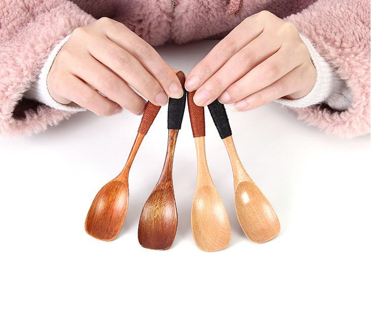 13.5*2.8 cm haute qualité japonais cuillère en bois cuisine ustensiles de cuisine outils soupe cuillère à café en bois miel cuillères à café SN4423