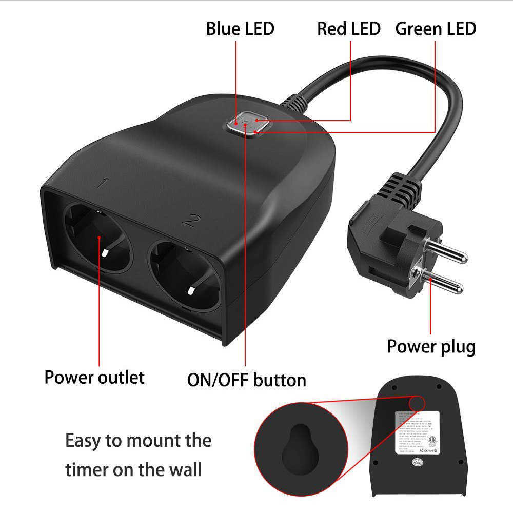 Smart Power Plugs Wifi WiFi Smart Plice IP44 Outlet Waterproof Outlet Tuya Smart Garden Water Timer Socket Remote WiFi يعمل مع Alexa HKD230727