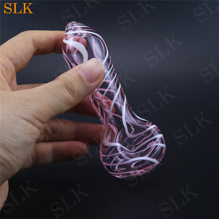 Ny design bländande mönster glasrör mini glas rökrör 4,1 tum glas bongs sked hand rör gratis frakt