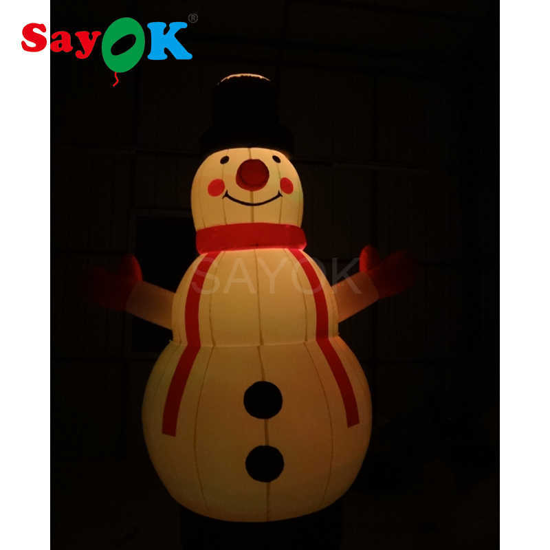 SAYOK boneco de neve inflável de natal de 6,56 pés de altura com modelo de boneco de neve inflável de luz led usado para jardins internos em festas de natal