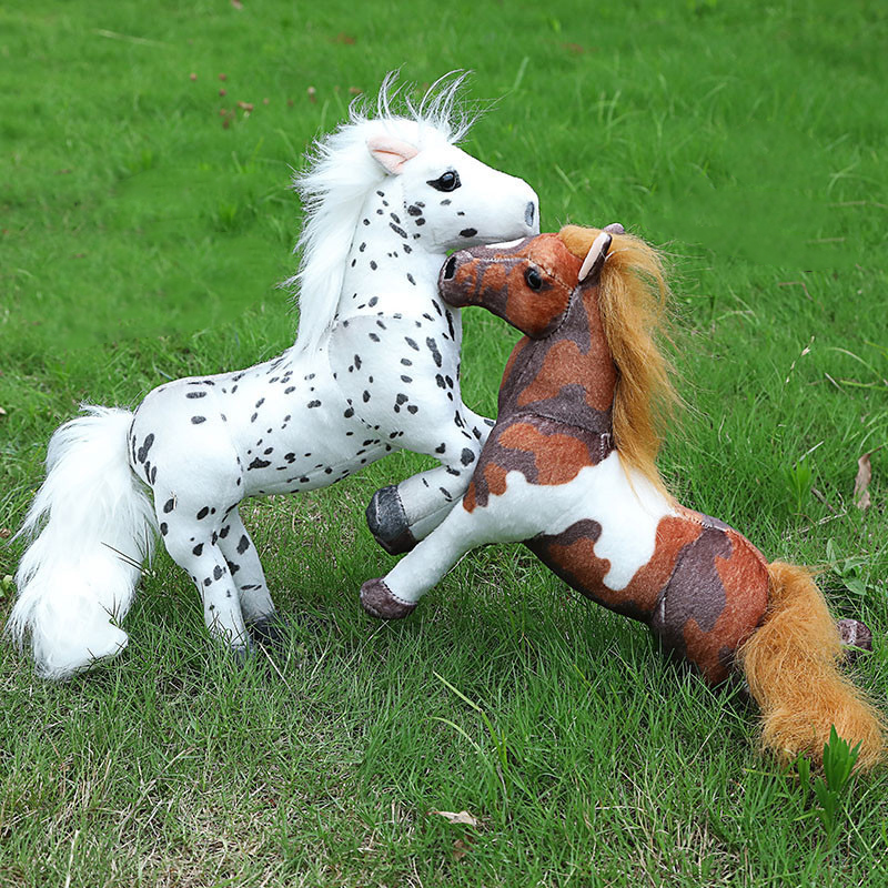 Factory wholesale 30cm 3 styles imitation horse plush toy white horse stuffed animal gift for children