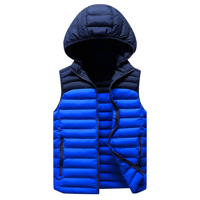 mens winter sleeveless jacket men down vest mens warm thick hooded coats male cottonpadded work waistcoat gilet homme vest 6xl