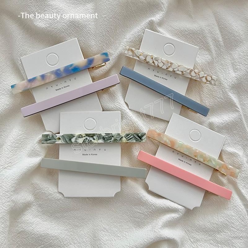 New Fashion Vintage Acetate Geometric Hair Clips For Women Girl Headband Sweet Hairpins Barrettes Hair Accessories Long Barrette