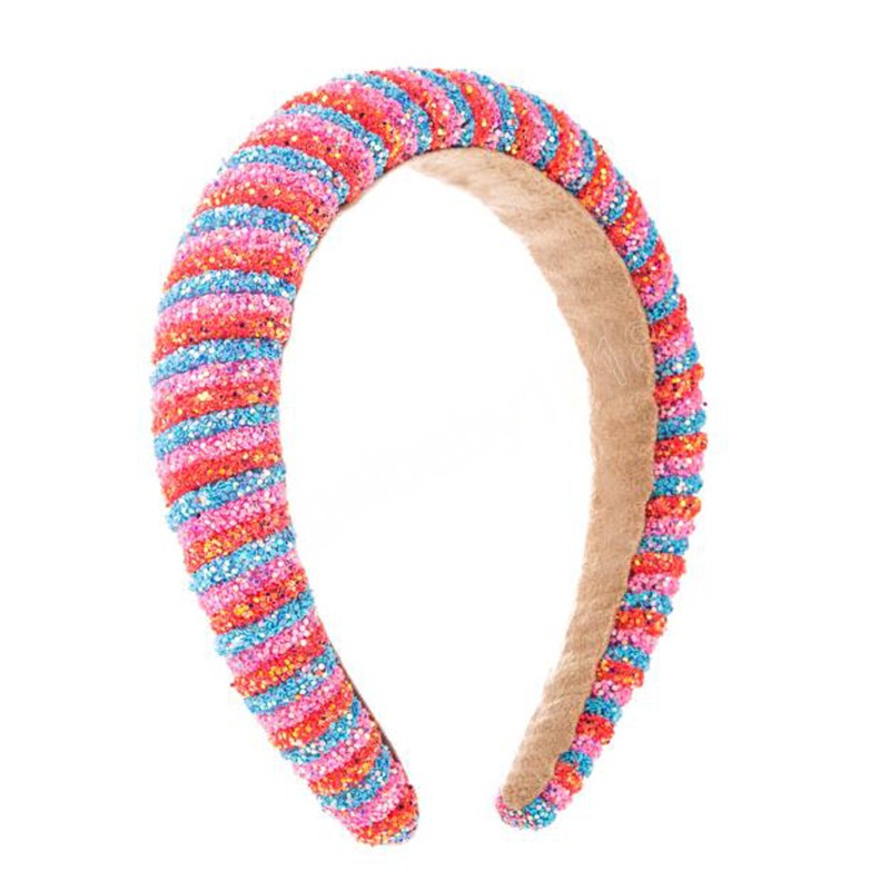 Neue Mode Haarband Für Frauen Candy Farbe Stirnband Schwamm Stoff Bunte Regenbogen Strass Haar Zubehör