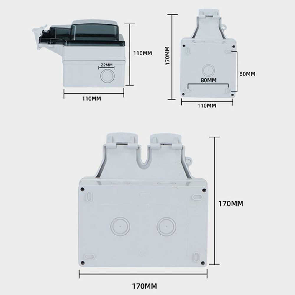 Smart Power Plugs Tuya Wall Electrical Sockets Ip66 Waterproof Power Socket With Cover Wifi Smart Plug Eu Standard Outdoor Rainproof Socket HKD230727