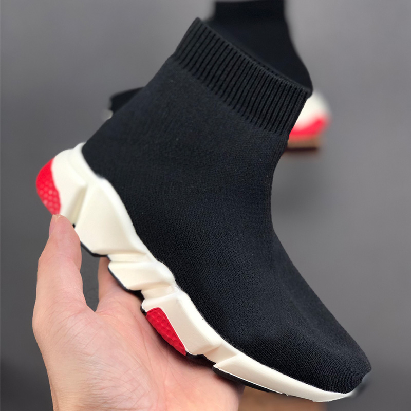 2023 Paris Girl Boys Triple-S Sock Shoes Original Balenaga Men Casual Slip-On Black White Green Trainer Sports Sneakers Athletic Outdoor Boots Walking Storlek 24-35