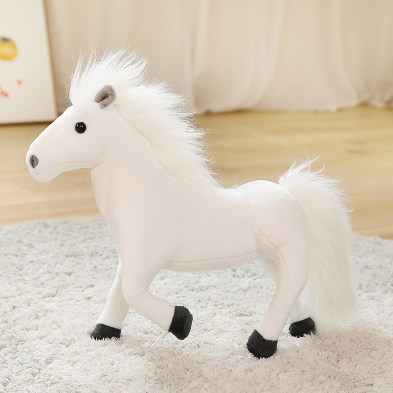 Usine en gros 32cm 4 couleurs simulé cheval jouets en peluche cadeaux animaux en peluche pour les enfants