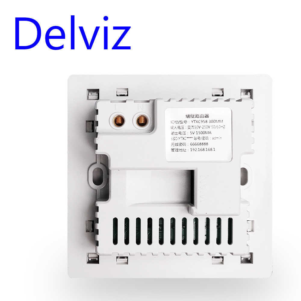 Smart Power Plugs Delviz Wireless WiFi Socket RJ45 AP Relay Smart USB Socket Crystal Glass Panel 220V Power 300Mbps inbäddad vägg WiFi Router HKD230727