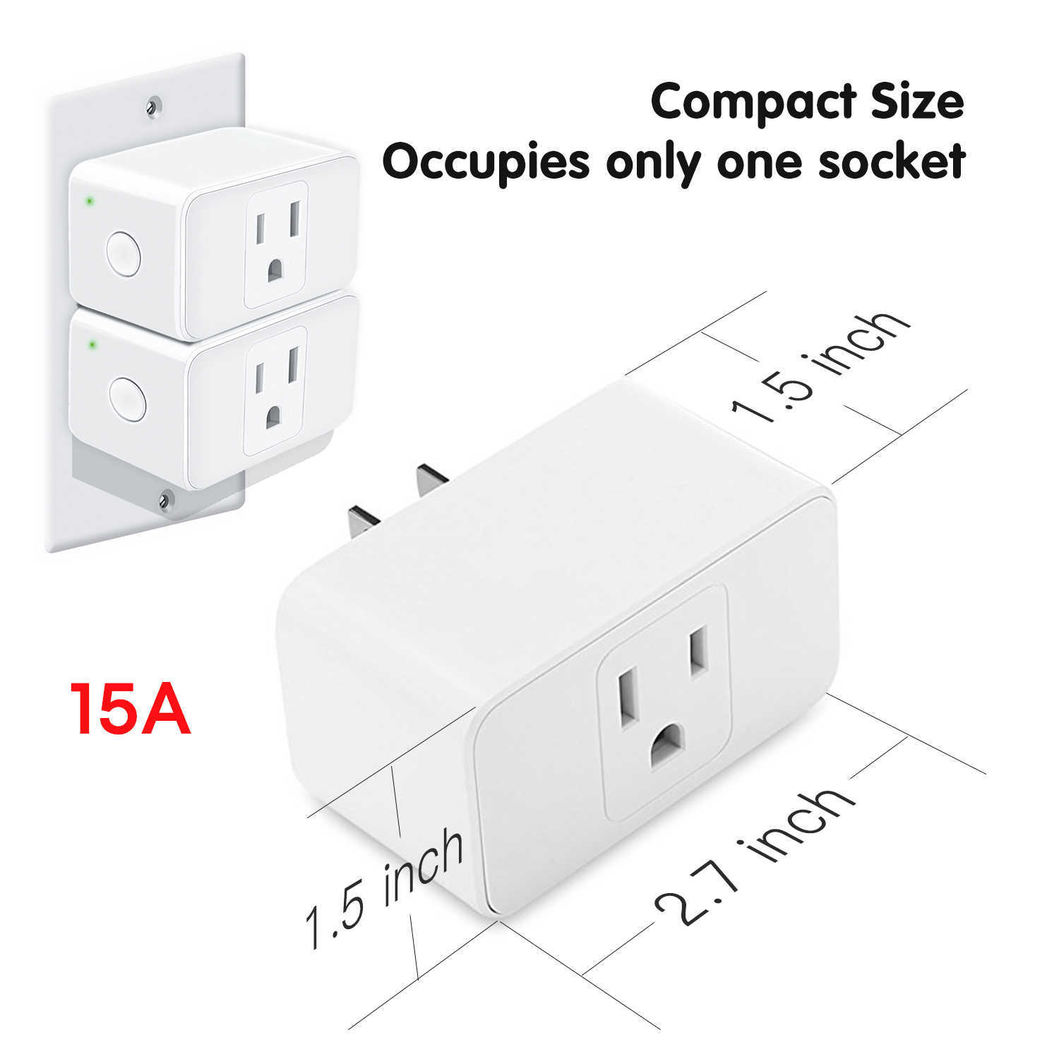 Smart Power Plugs Meross HomeKit Smart Plug Mini WiFi Socket US -versie -app Remote spraakbesturingsondersteuning Alexa Assistant SmartThings HKD230727