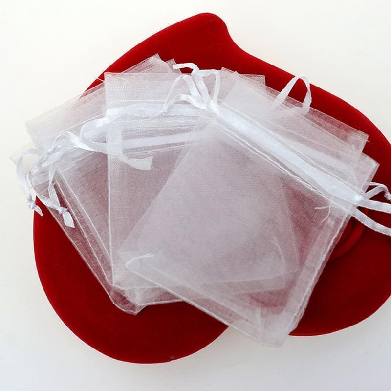 Sheer Organza Fabric Jewelry Gift Bags Gifts Wrap Bag Small Organza Drawstring Bags Bulk Jewelry Pouches Gift Bags Organizer Wedding Christmas Party Bags 7cmX9cm