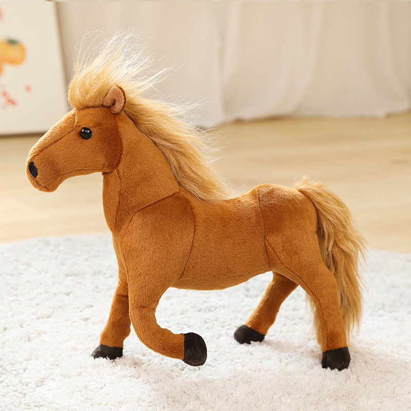 Factory wholesale 32cm 4-color simulated horse plush toys stuffed animal gifts for children