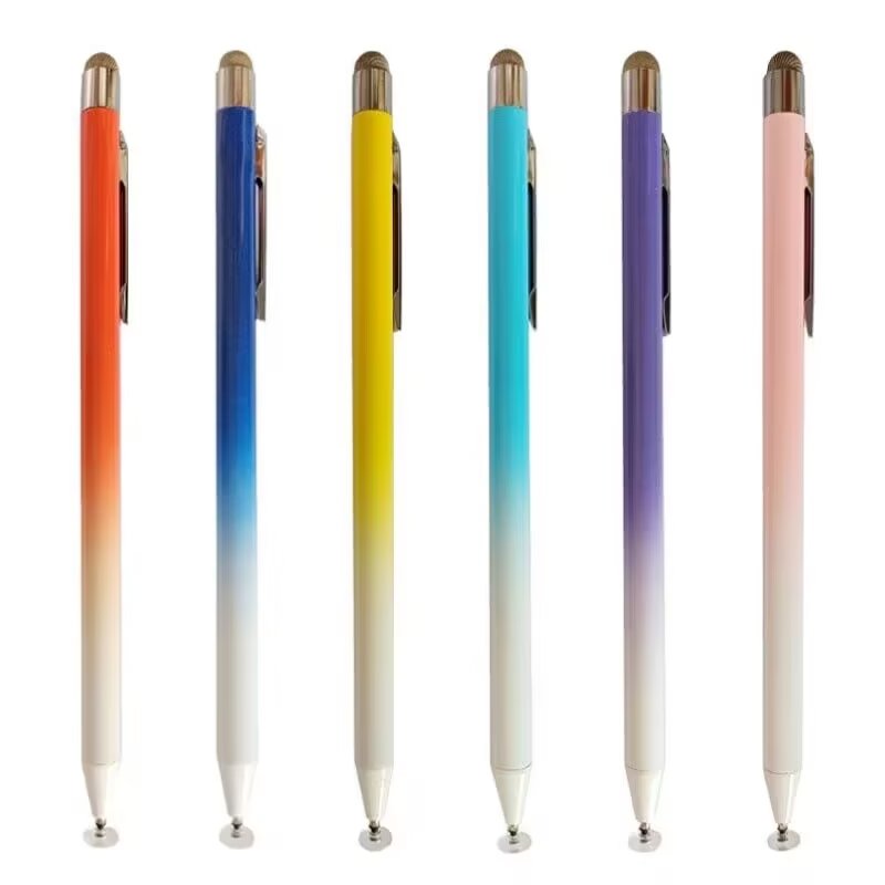 Gradient podwójnie zastosowanie Nano-Pen Głowa Disc Disc Pen Pen STIL STILUS Ekran dla Samsung S23 Fe A04E iPhone 15 14 13 Pro Lg Huawei P60 iPad Table PC Bling dla pojemnościowego pióra dotykowego