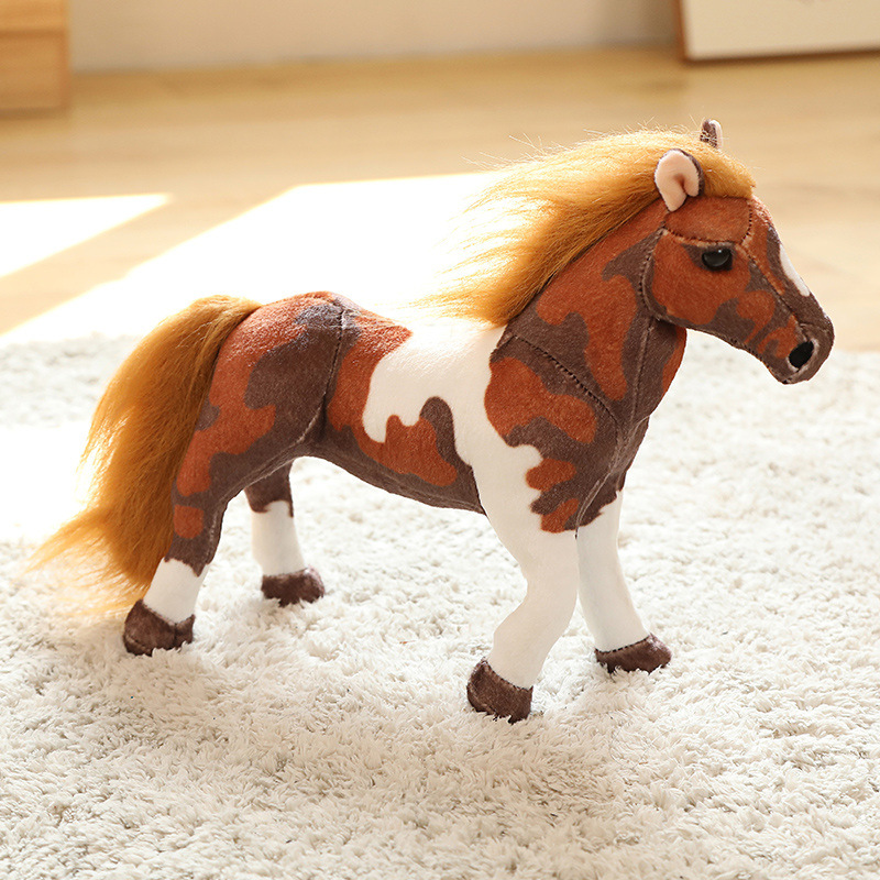 Factory wholesale 30cm 3 styles imitation horse plush toy white horse stuffed animal gift for children