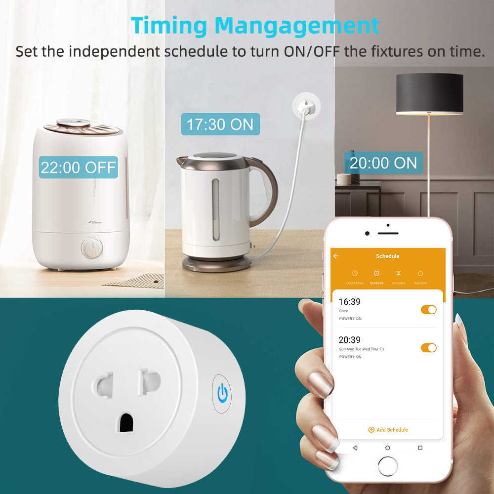 Smart Power Plugs 20A / 16A Power Monitor Tuya Zigbee US EU Adaptateur de prise Smart Socket Adaptateur Wireless Voice Timer pour Home Alexa Tmall Genie HKD230727