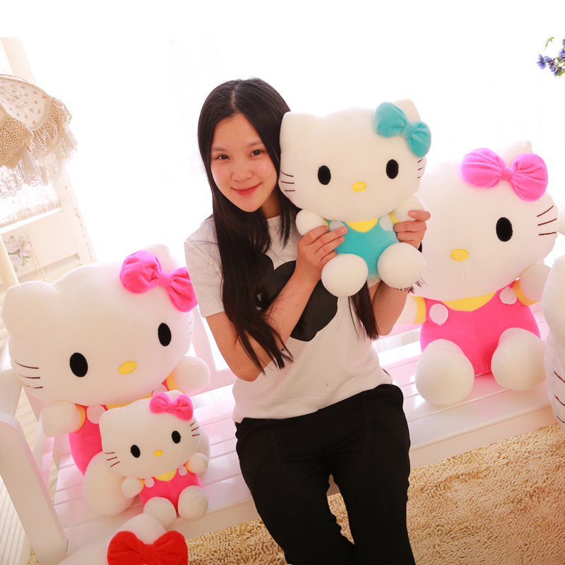 Factory wholesale 20cm hello Katie cat plush toy anime surrounding cat doll children's favorite gift