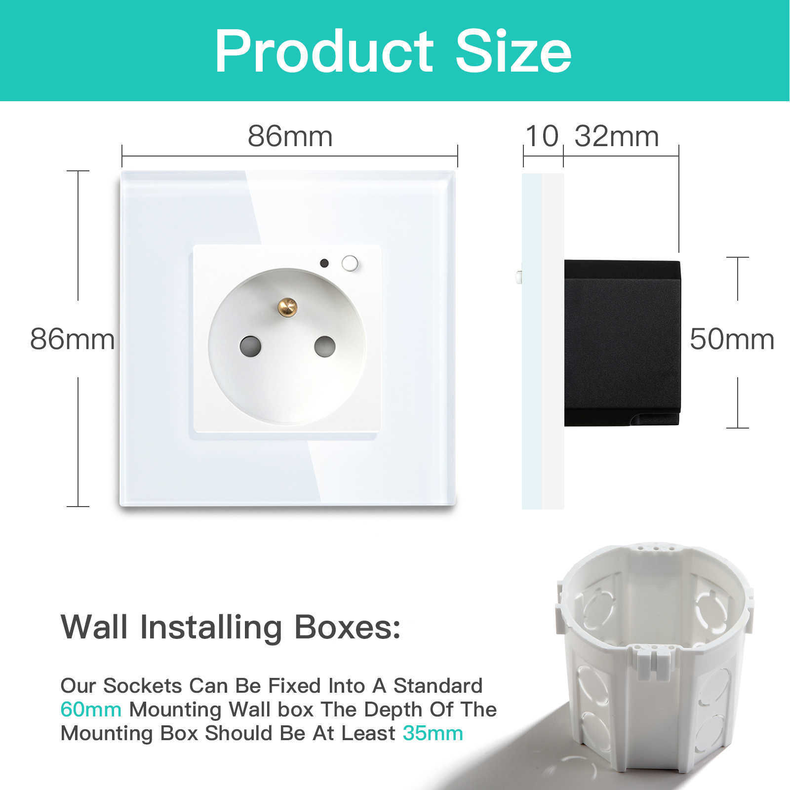 Tappi di alimentazione intelligente BSEED WiFi Wall Socket France Standard Crystal Glass Pannello Smart Socket Outlet funzionano con Tuya Home Alexa Timer App HKD230727