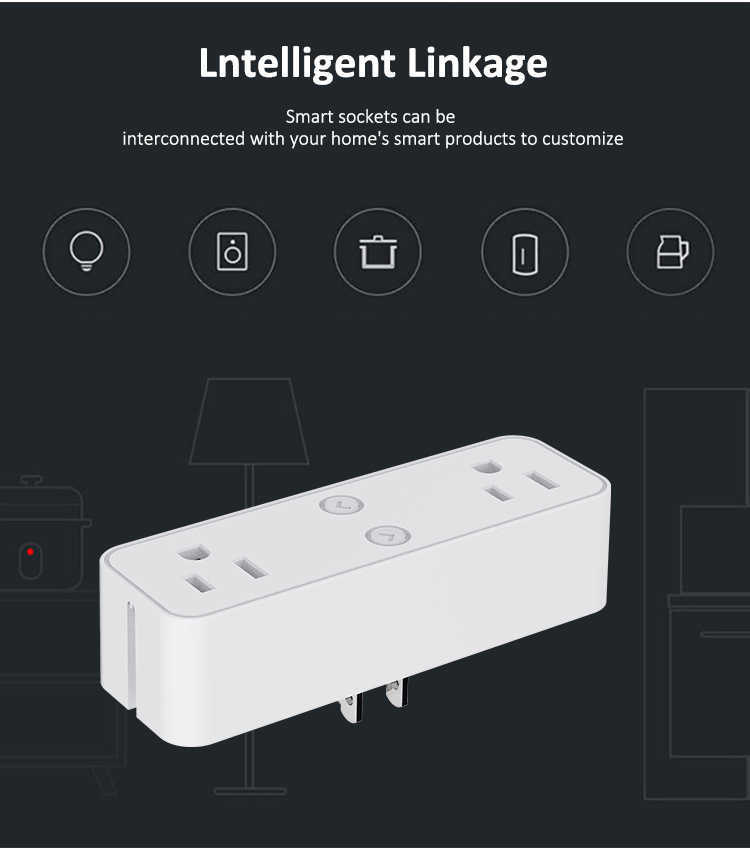 Smart Power подключает US Smart Power Strip Wi-Fi Plug Wable с Alexa Home Wall Type Tuya Socket Socket Intellent Sub-Control Portable HKD230727