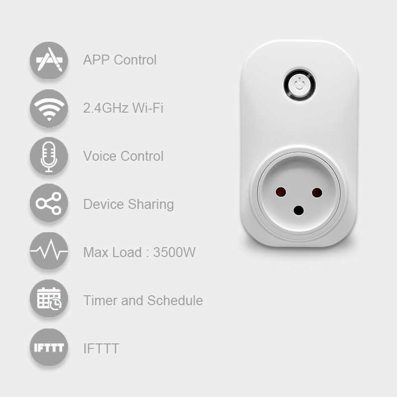 Smart Power Wtyczki Tuya Smart Life Socket Israel Typ 16A Wtyczka Wtyczka Regulamin Sterowanie głosowe z domem Alexa Echo Timer Urządzenia HKD230727