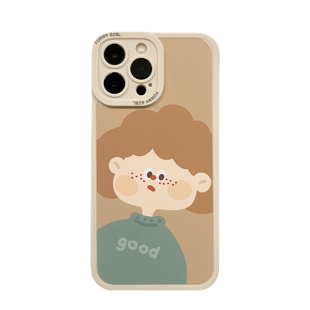 Coque de téléphone dessin animé couple adaptée pour 13 12 14pro givré doux 11 xs max mignon 8p