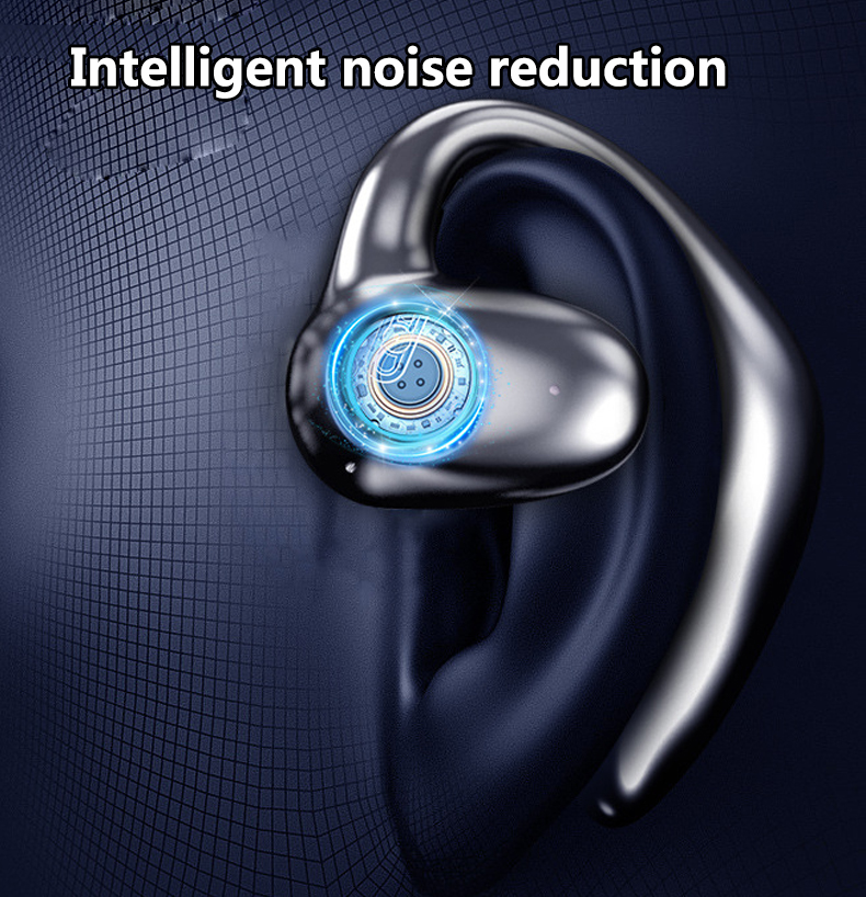 Gerçek Kablosuz Bluetooth Kulaklıklar Enc Gürültü Koşu Kulaklıkları Asılı Kulak Mini Kemik İletimi Dijital Ekran Elma Cep Telefonu İçin Su Geçirmez Kulaklık Kuftie