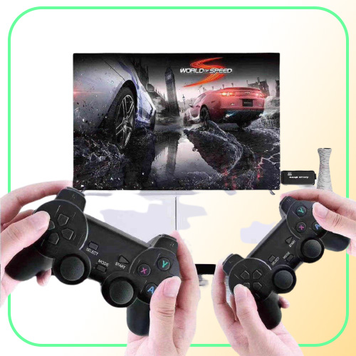 Console de jeu vidéo 4K HD Handle 24G Contrôleur sans fil pour PS1FCGBA 40 Emulator Retro TV Dendy Game 10000 Mini Games Stick H117071001748