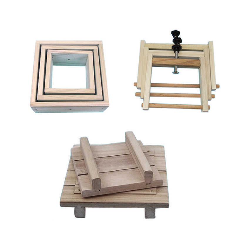 DIY Wooden Tofu Press Mould Set Homemade Cheese Tofu Mold Soybean Curd Tofu Making Mold Kitchen Accessories L230621
