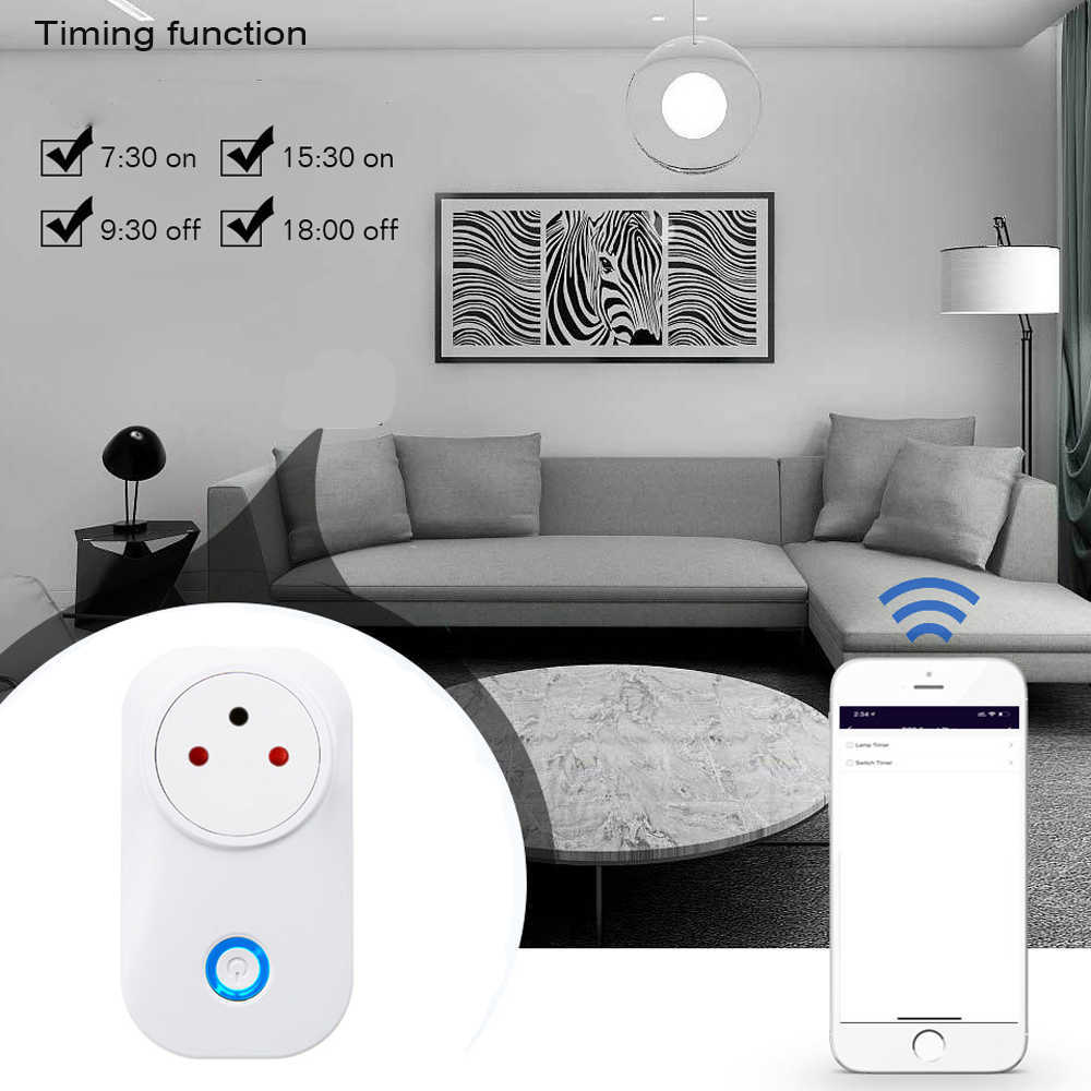 Smart Power Plugs Smart WiFi Plug Socket Outlet Ir Israel Wireless Pild 10A / 16A Energy Monitor Apple Remote Control pour Alexa Assistant HKD230727