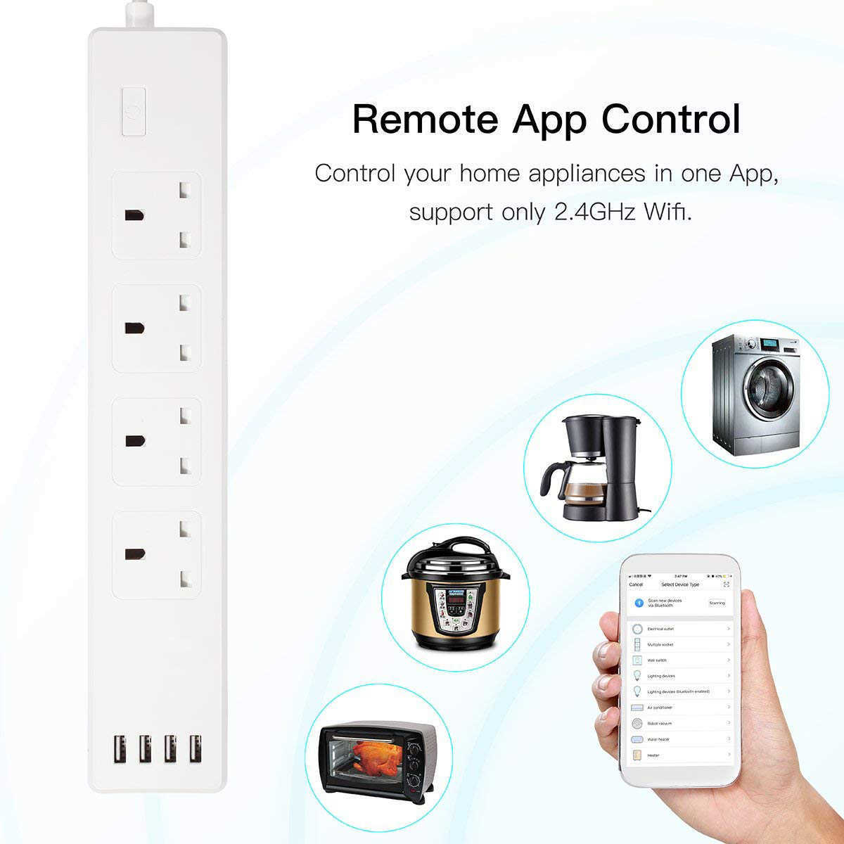 Smart Power Plugs Tuya WiFi Smart Power Strip Surge Protector UK Plug Socket Sockets 6ft Extension Cord Remote Control Smartlife Alexa Home HKD230727