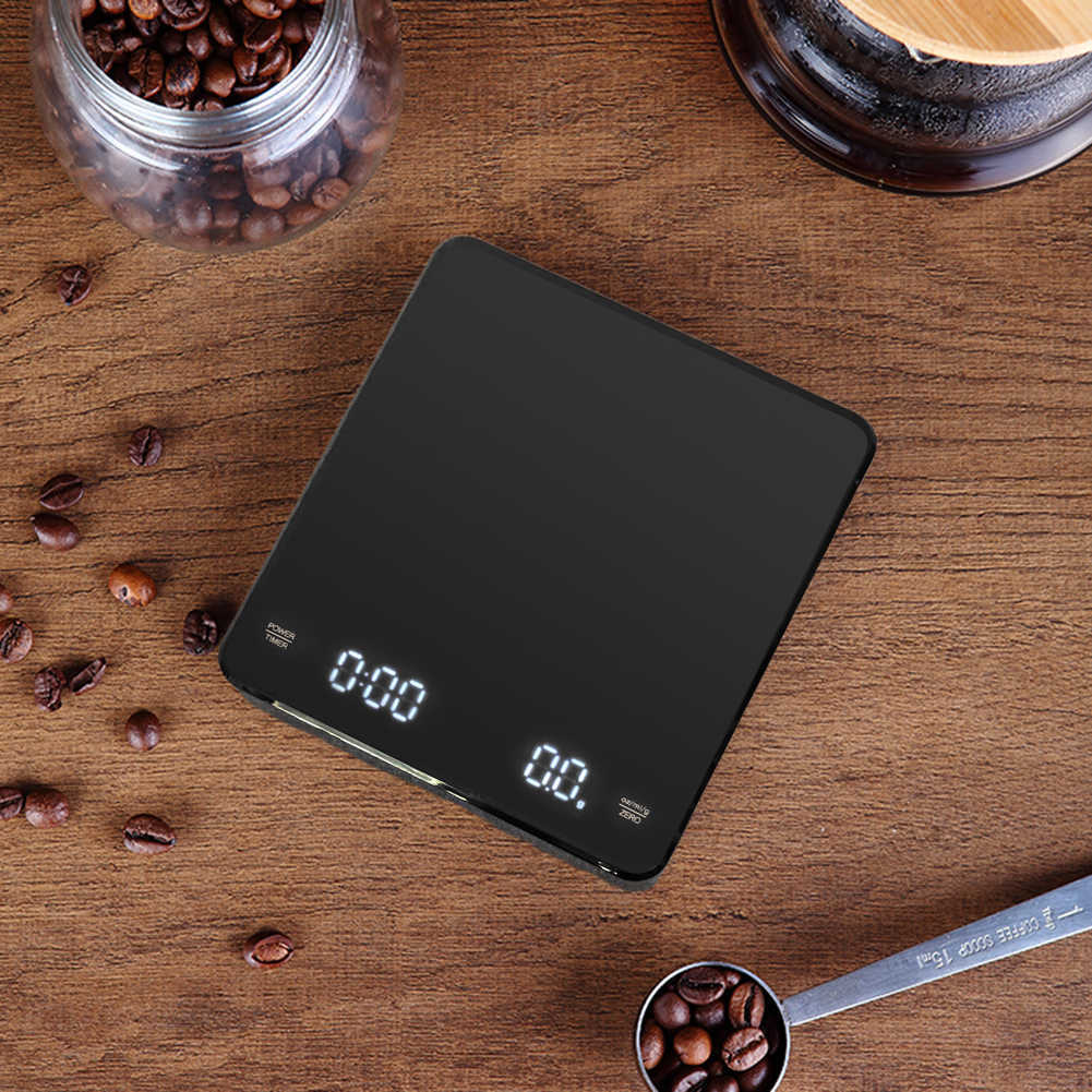 Household Scales Smart Coffee Weighing Scale Portable Timer Weighing Scale High Precision Energy Saving LCD Screen with Backlight Kitchen Gadgets x0726