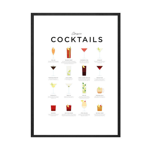 Cocktail- und Kaffeemenü-Leinwandgemälde, modernes Café-Shop-Poster, Wandkunst, Heimdekoration, Küchenbilder, Kaffeeliebhaber-Geschenk w06