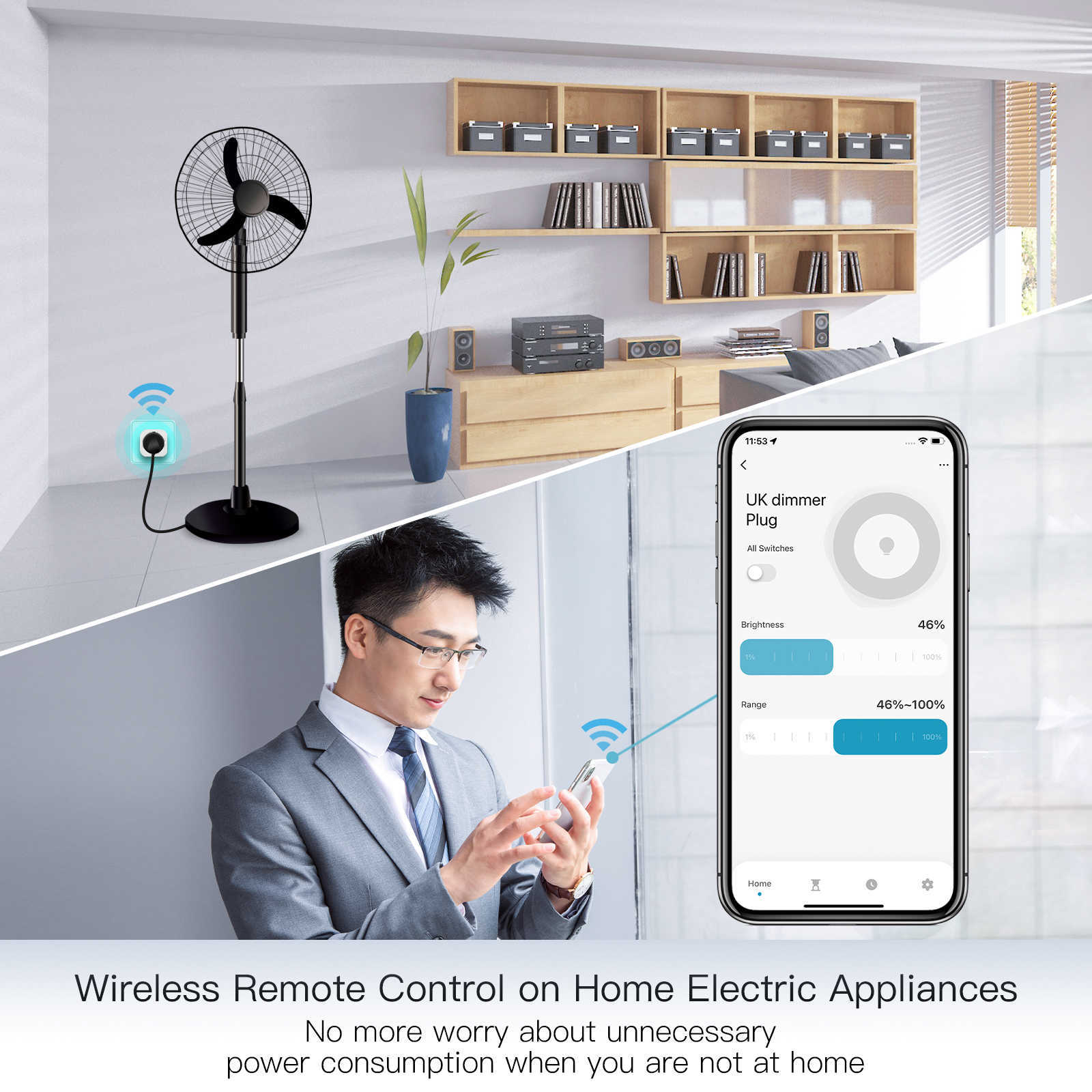 Smart Power Plugs Moes WiFi Smart Power Socket Plug Brightness Justera timer för Tuya Smart Life App Alexa Voice Control EU/UK/US HKD230727