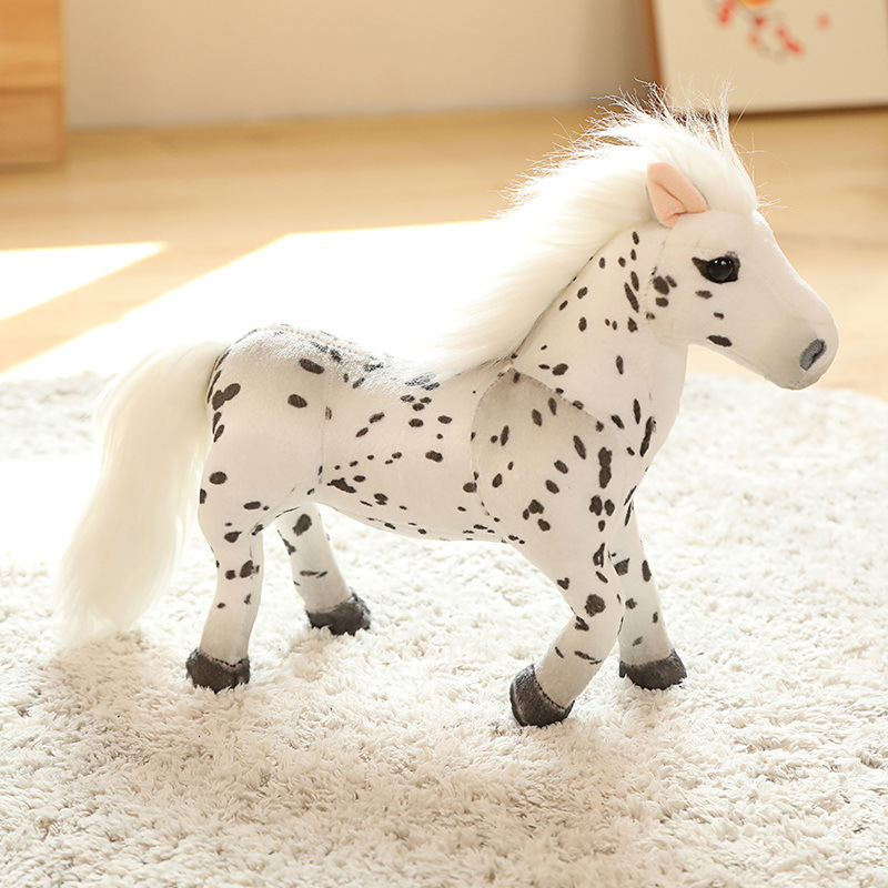 Factory wholesale 30cm 3 styles imitation horse plush toy white horse stuffed animal gift for children