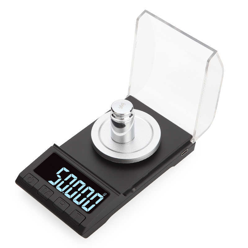 Hushållsskalor 0,001 g precision Electronic Scales 100g/50G/20G Digital Weading Gem smycken Diamond Scale Portable Lab Weight Milligram Scale X0726