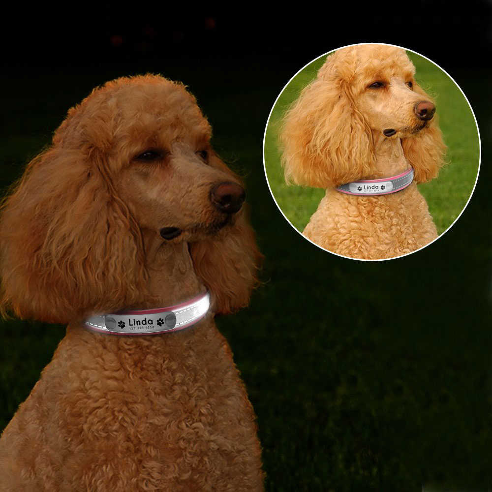 Leather Durable Dog Collar Adjustable And Customizable Pet Collar Personalized Unisex Collar Engraved Reflective Dog Tag Collar L230620