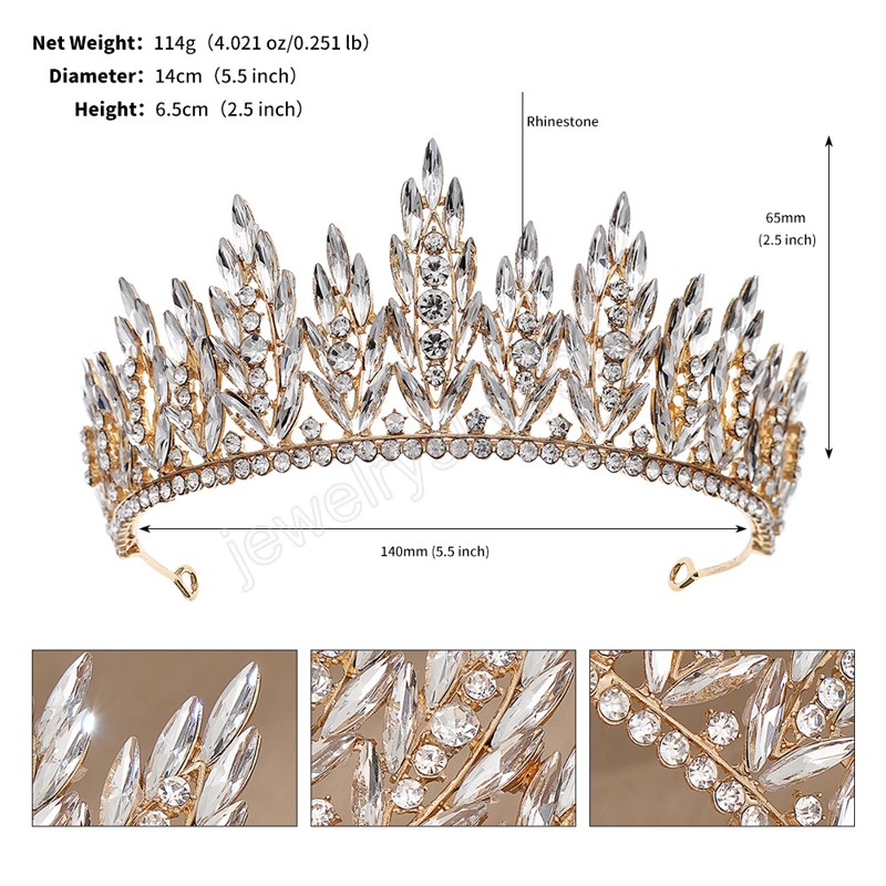 5 kolorów moda księżniczka czerwony zielony niebieski kryształowy tiara korona koreańska elegancka tiara ślubna sukienka do włosów biżuteria