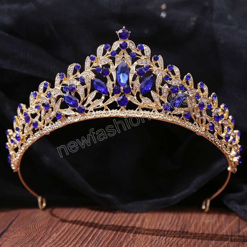 Wunderschöne Luxus-Braut-Tiara in Blau, Grün, Rot, Kristall, neue Braut-Stirnbänder, Hochzeit, Haarschmuck, neue Accessoires