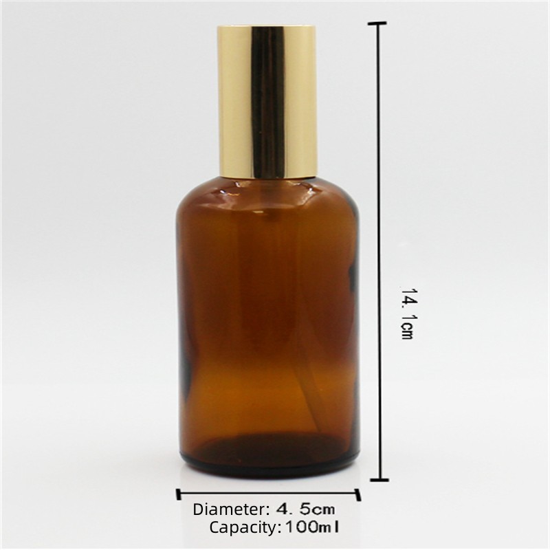 Vente en gros USA Ambre Verre Bouteilles De Parfum 100 ml Vide Atomiseur Maquillage Vaporisateur Bouteille 100 ml Avec Noir Argent Or Cap / Carton Gratuit DHL JL1710