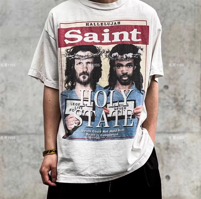 T-shirt Men Women Street Hip-hop Oversized Vintage T Shirt Tee Tops