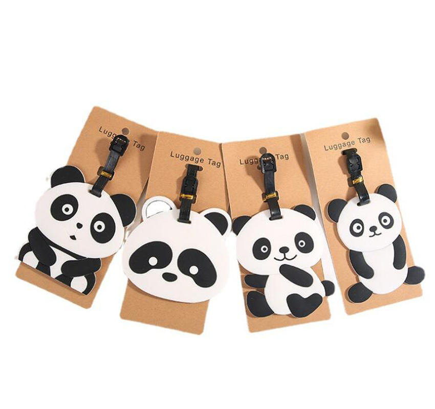 DHLBag Parts Cute Panda Printing PVC Travel Luggage Tag Mix Color