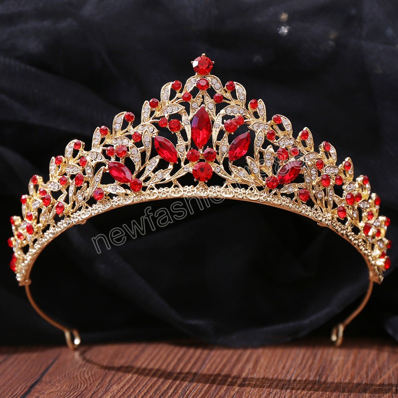 Wunderschöne Luxus-Braut-Tiara in Blau, Grün, Rot, Kristall, neue Braut-Stirnbänder, Hochzeit, Haarschmuck, neue Accessoires