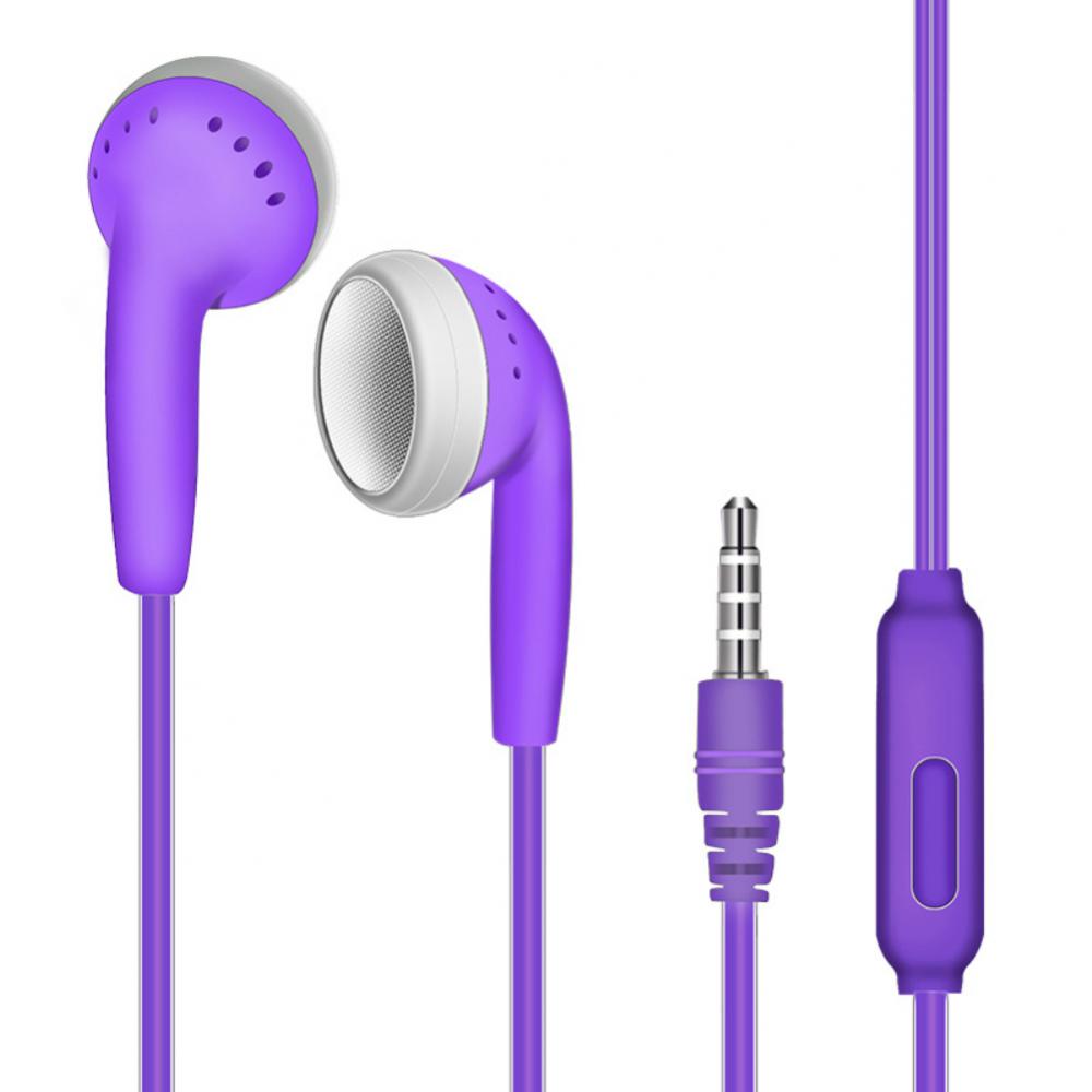 Sport hörlurar trådbunden bas 3,5 mm hörlurar öronsnbud med mic 3,5 mm jack hörlurar för smarta mobiltelefoner trådkontrollvolym